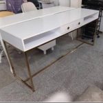 میز ناخن پایه ساده دونفره دوکشو و دو جای یووی عرض ۱۵۰ مدشاپ